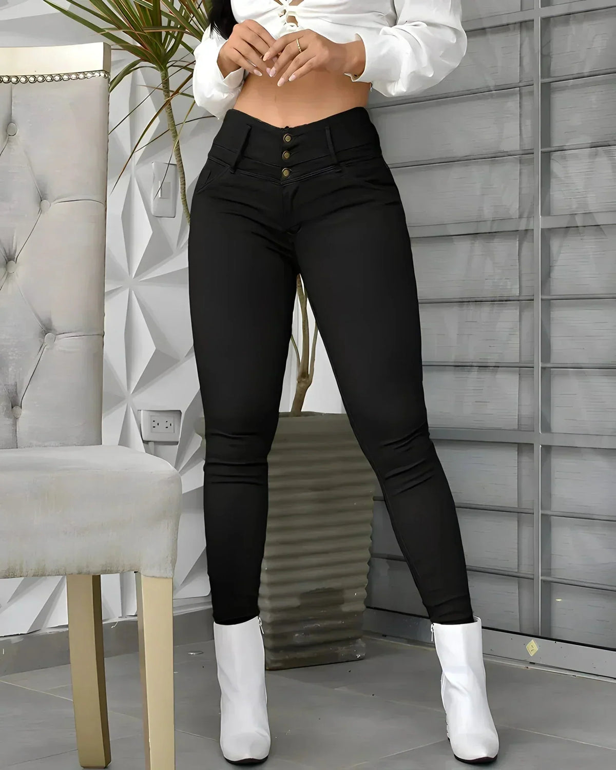 Kit com 3 Calças Jeans Modeladora Amora de Cintura Alta